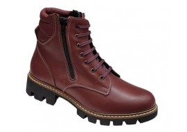 Ghete dama imblanite din piele naturala cu doua femoare Bordeaux GKR21VIS